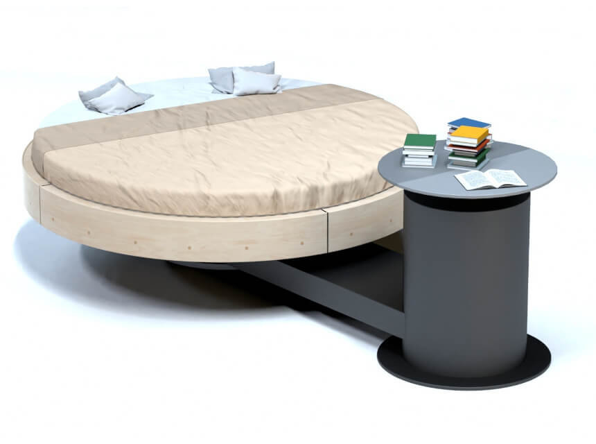 Offset fixed round bed