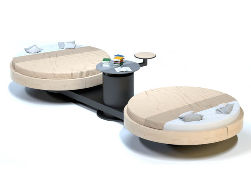 2 motorized round beds