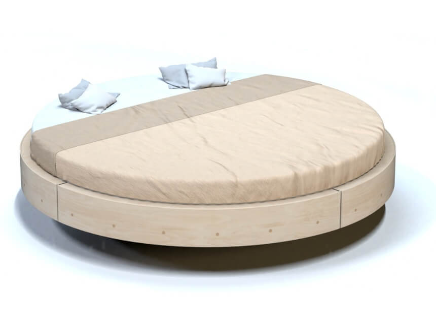 Round bed with centered rotation