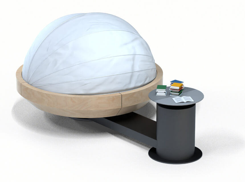 Offset motorized cocoon bed